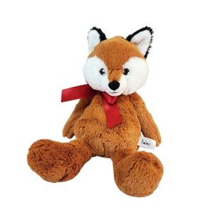 Finley Plush Fox Stuffed Animal Toy Red Ribbon Sitting Cute Woodland Creature